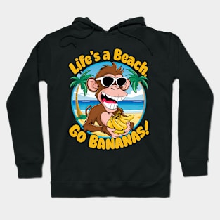 Monkey Beach Go Bananas Tropical Summer Vacation Hoodie